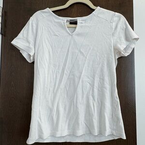 Rafaella White Women's T-shirt with metal embellishment- Size Medium
